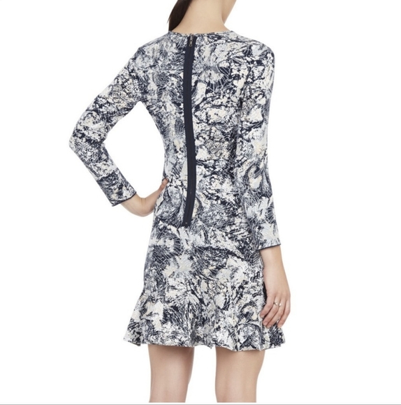 BCBGMAXAZRIA Leilani Peplum Jacquard mini dress Size XS - Picture 2 of 9